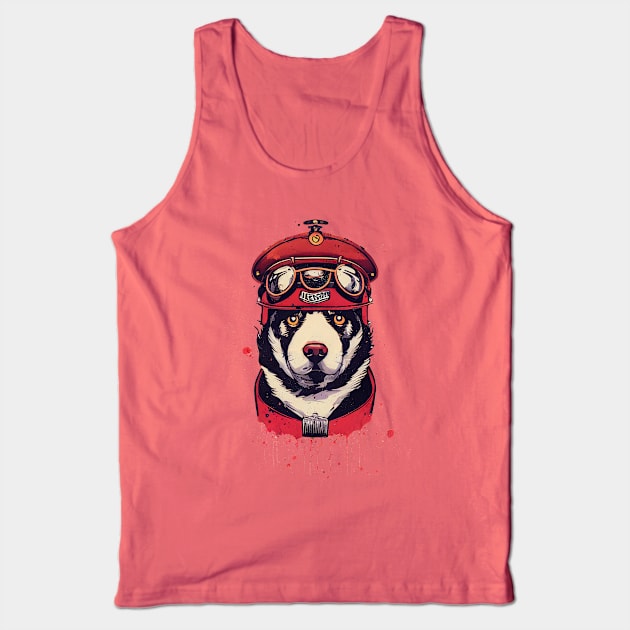 Red baron husky dog Tank Top by etherElric